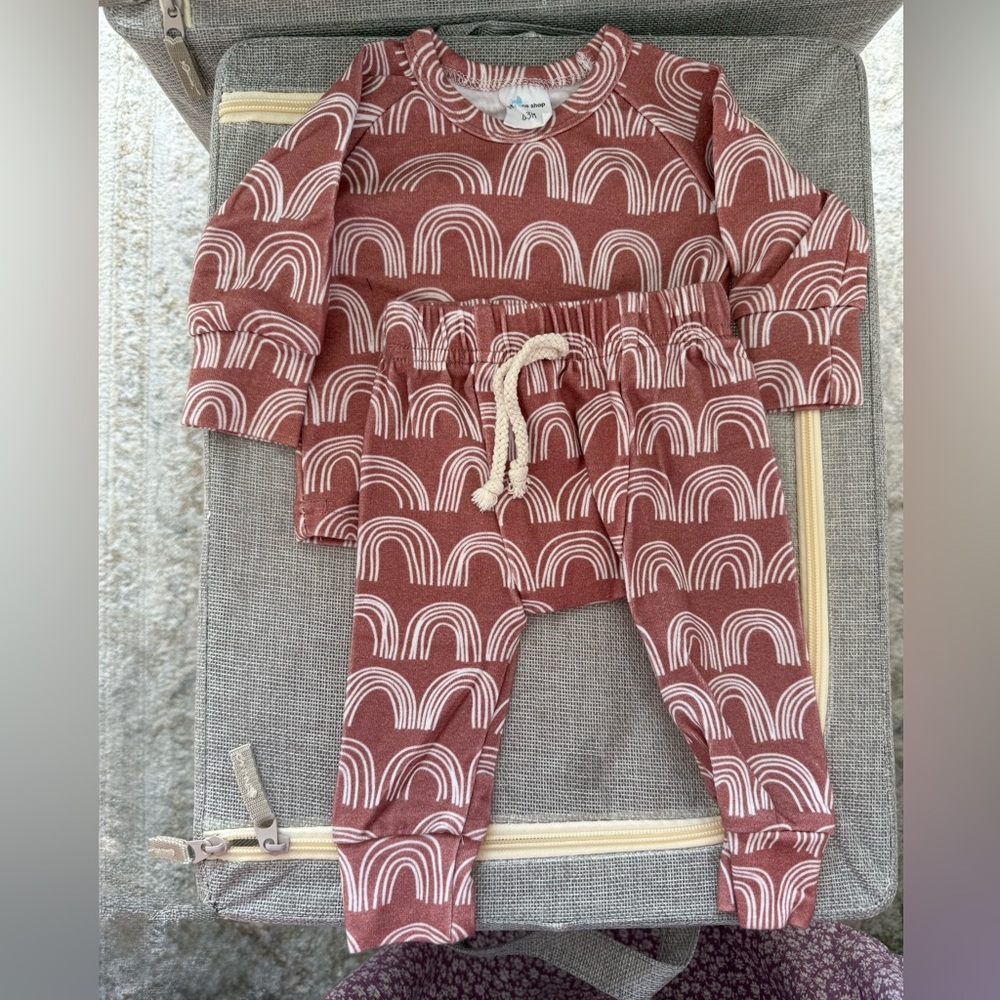 Adorable Rainbow Patterned Baby Outfit